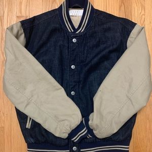 Gap Originals Denim Khaki Varsity Jacket